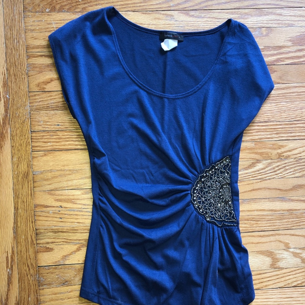 Strawberry shirt with beaded side
